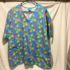 Smart Scrubs Multicolor Floral Top